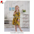 girls mustard flannel floral printed dress